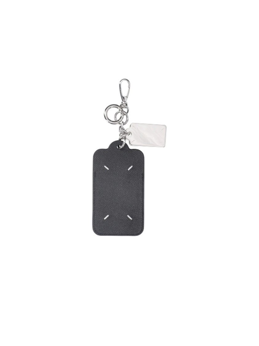 Maison Margiela Rectangular Black Wallet Keychain With Modern Accents