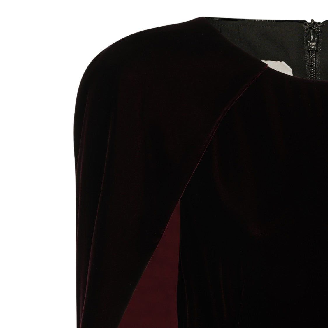 Alberta Ferretti Floor-Length Velvet Dress With High Neckline And Draped Sleeves