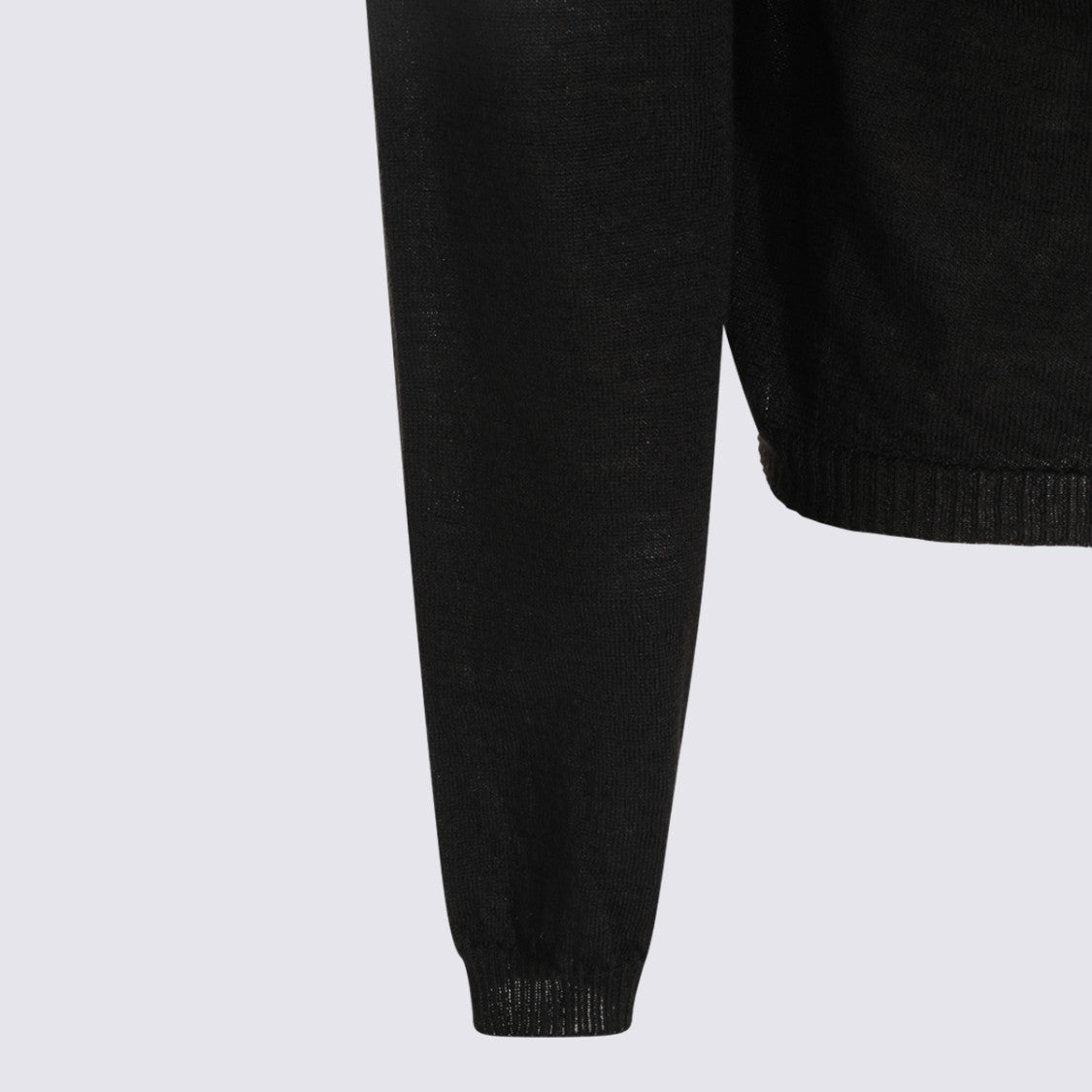 Rick Owens Black Semi-Sheer Knit Sweater With Unique Cut-Out Detail
