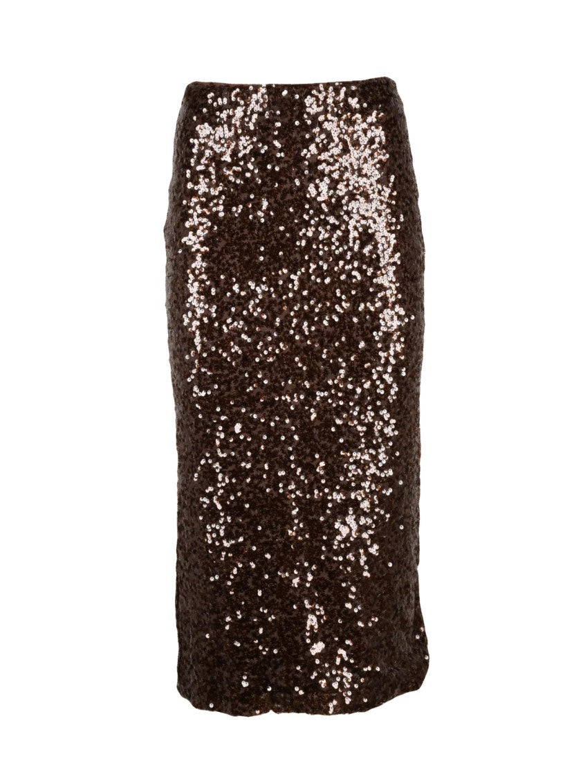 Pennyblack Sequined Midi Skirt With Fitted Silhouette And Back Slit