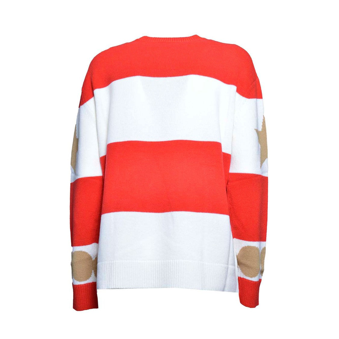 Max Mara Dirce Over Sweater In Red Jacquard Wool