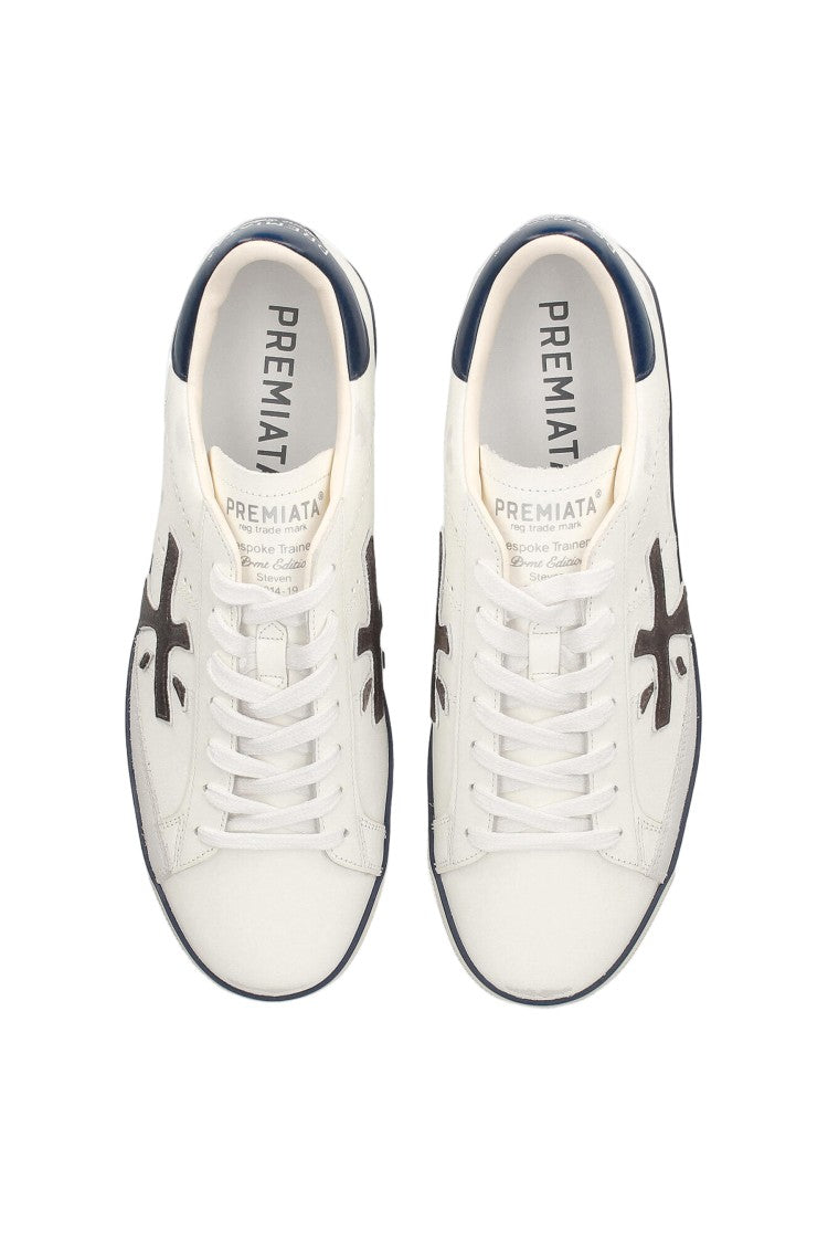 Premiata White Steven Leather Sneakers