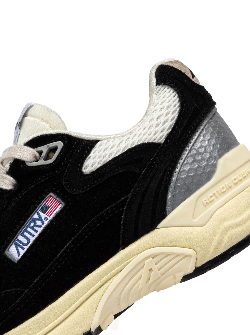 Autry Black Suede Sneakers With Silver Accents