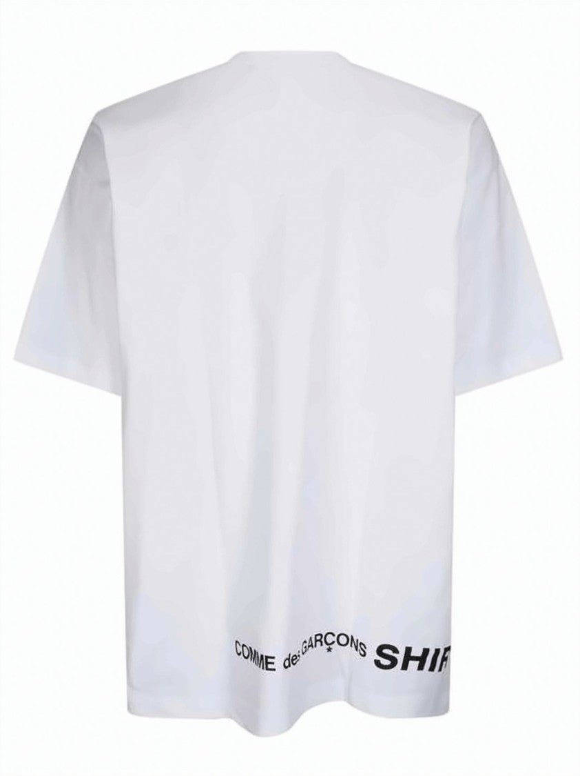 Comme Des Garçons White Cotton T-Shirt With Subtle Back Detailing