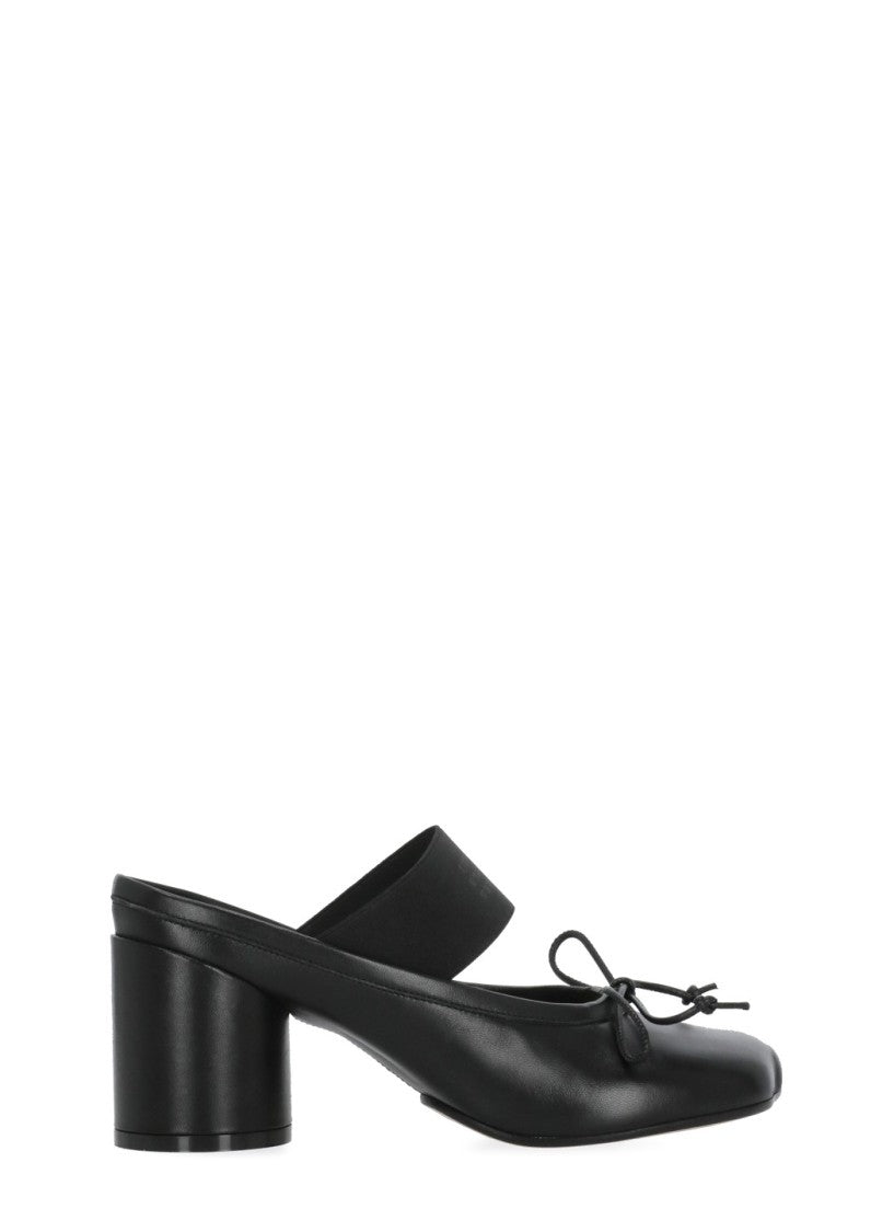 Mm6 By Maison Margiela Anatomic Leather Décolleté With Cylindrical Heel And Elastic Band