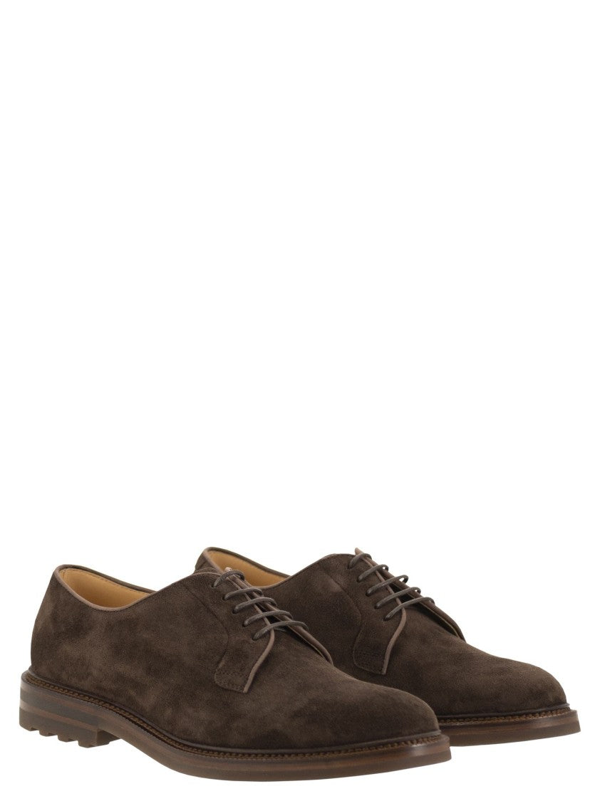 Brunello Cucinelli Raven Suede Derby Shoes