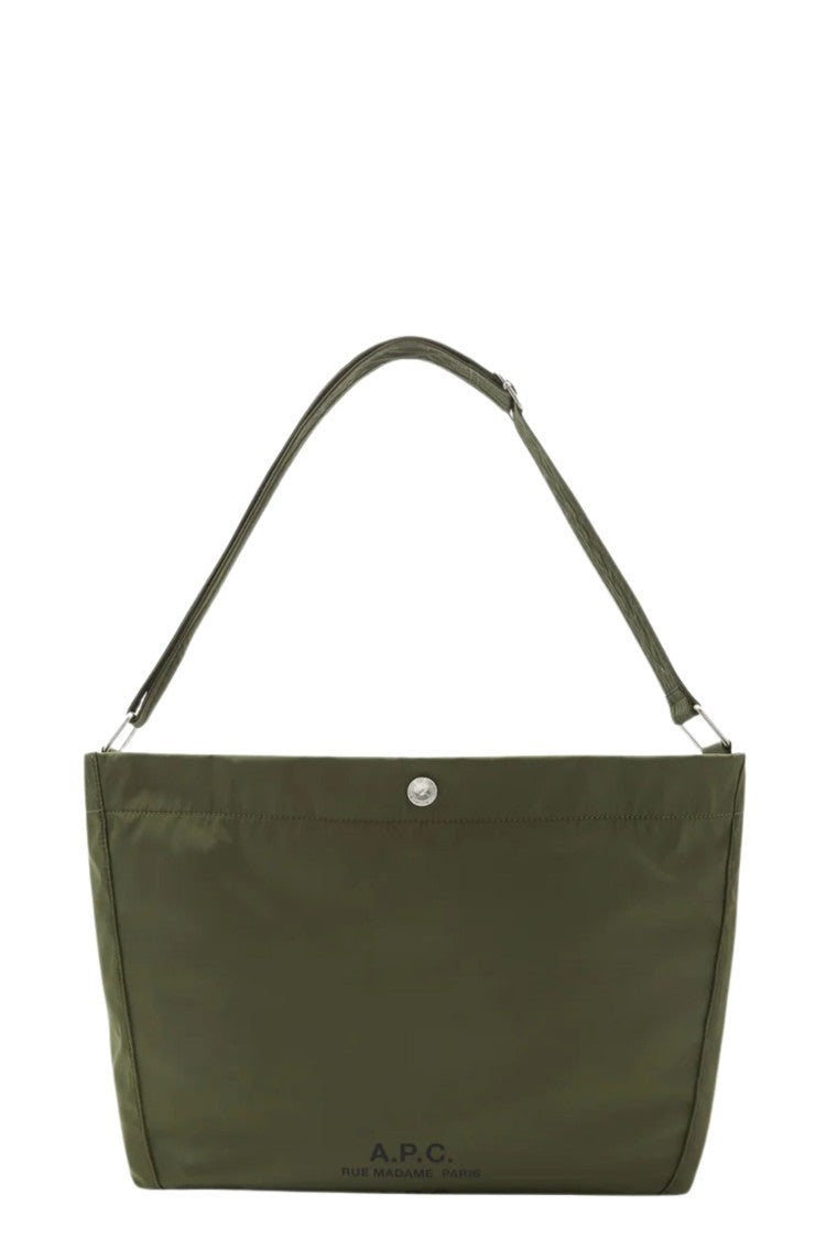 A.P.C. Durable Water-Resistant Khaki Shoulder Bag With Adjustable Strap