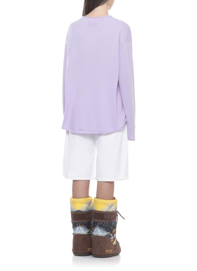 Guest In Residence Lilac Oversized Crew Cashmere Sweater