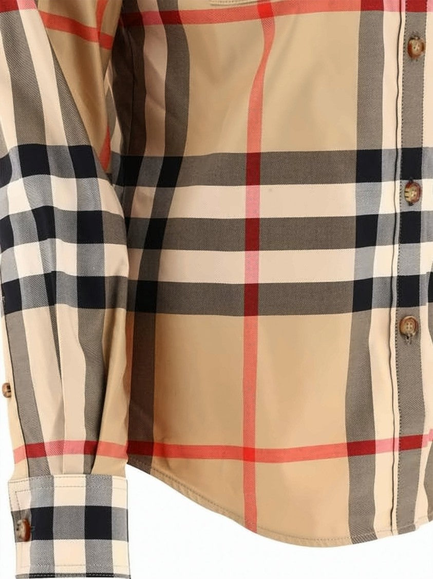 Burberry Classic Check Pattern Shirt With Button-Down Front