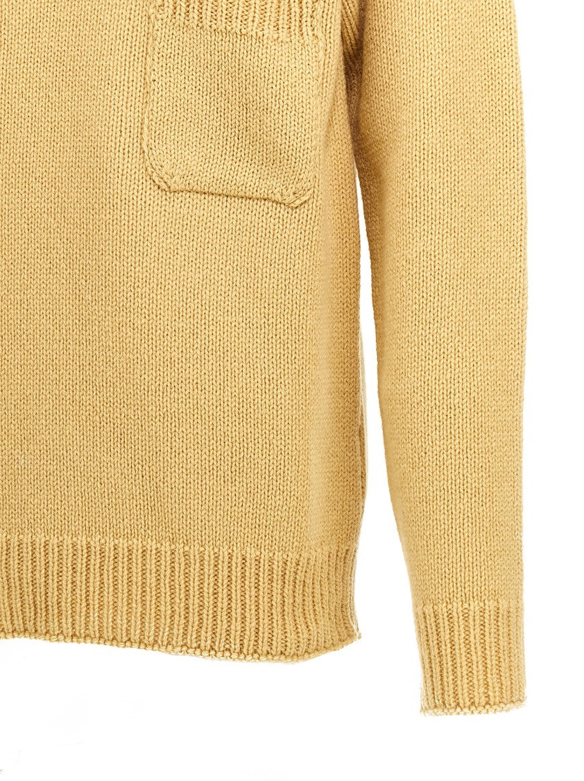 Marni Crew Neck Wool Sweater With Front Pocket
