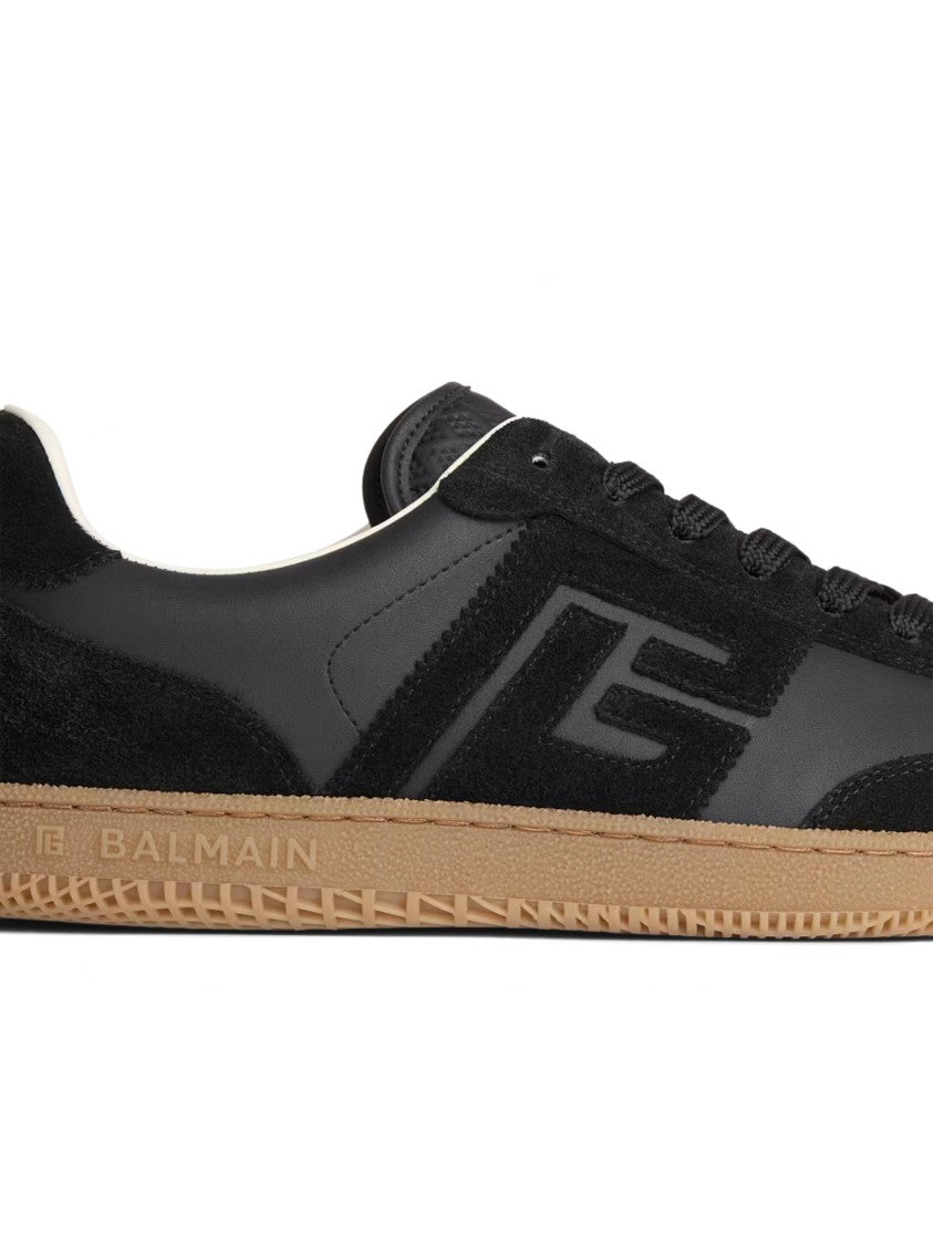 Balmain Black Low Top Lace Up Sneakers