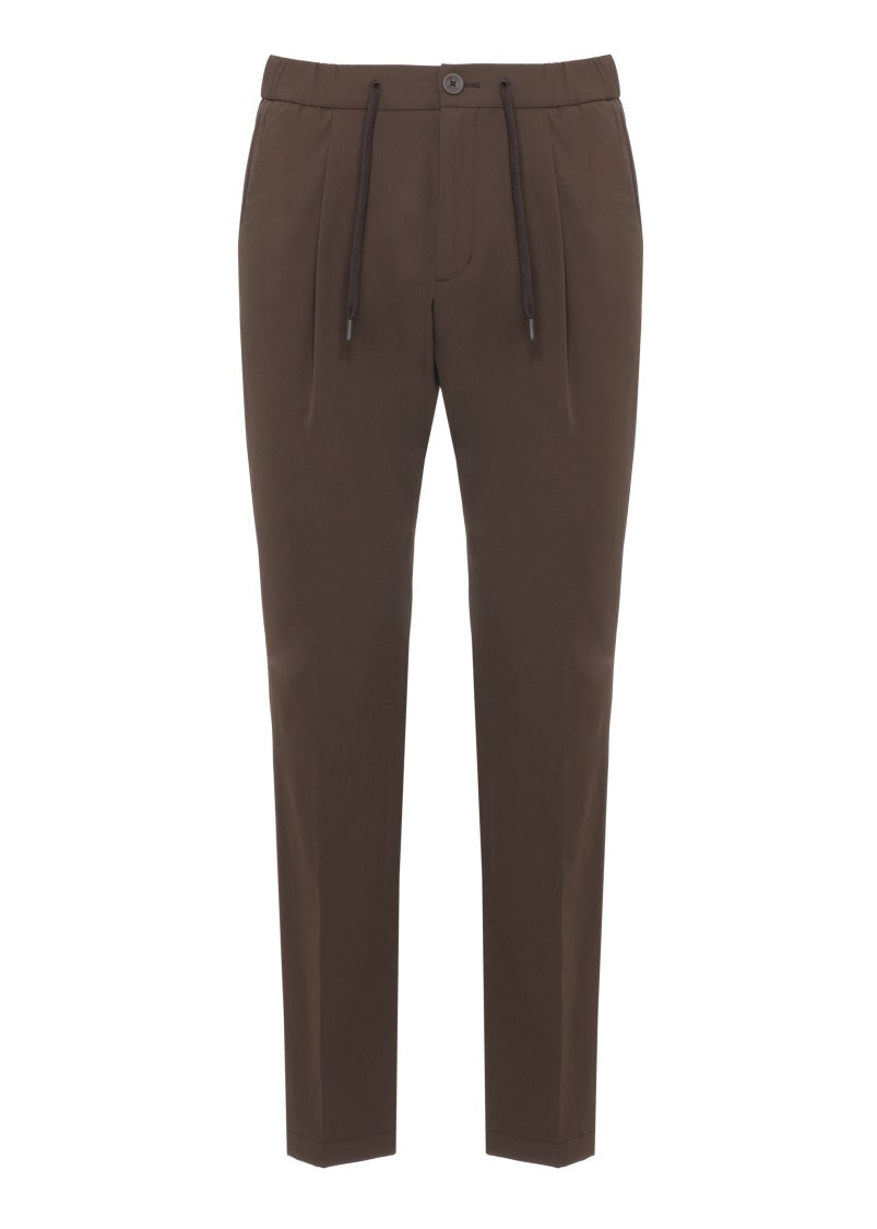 Herno Brown Straight-Leg Drawstring Pants