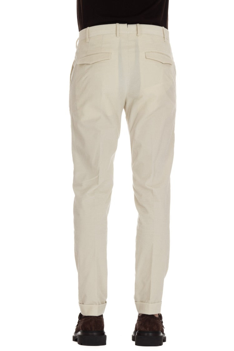 Pt Torino Soft Touch Mille Righe Velvet Trousers