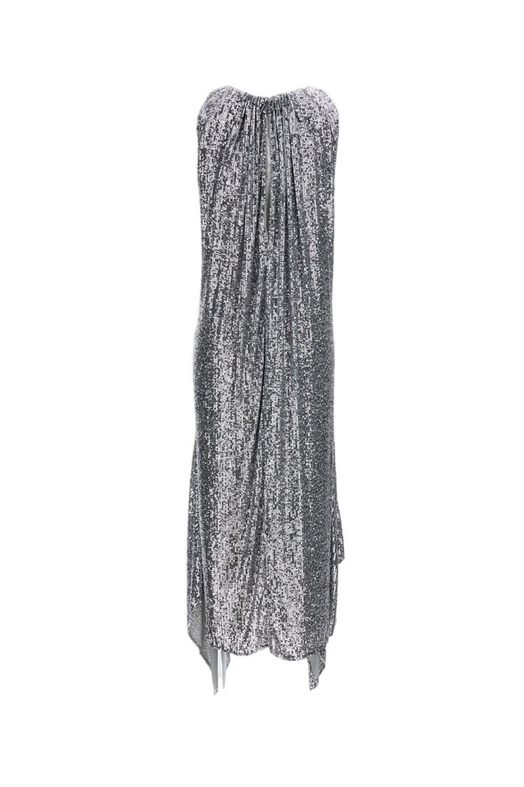 Rabanne Maxi Dress With Hem And Textured Finish