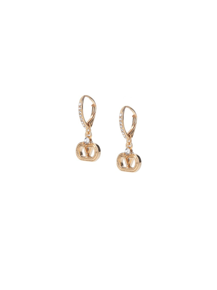 Valentino Garavani "Vlogo Signature" Drop Earrings Gold-Plated