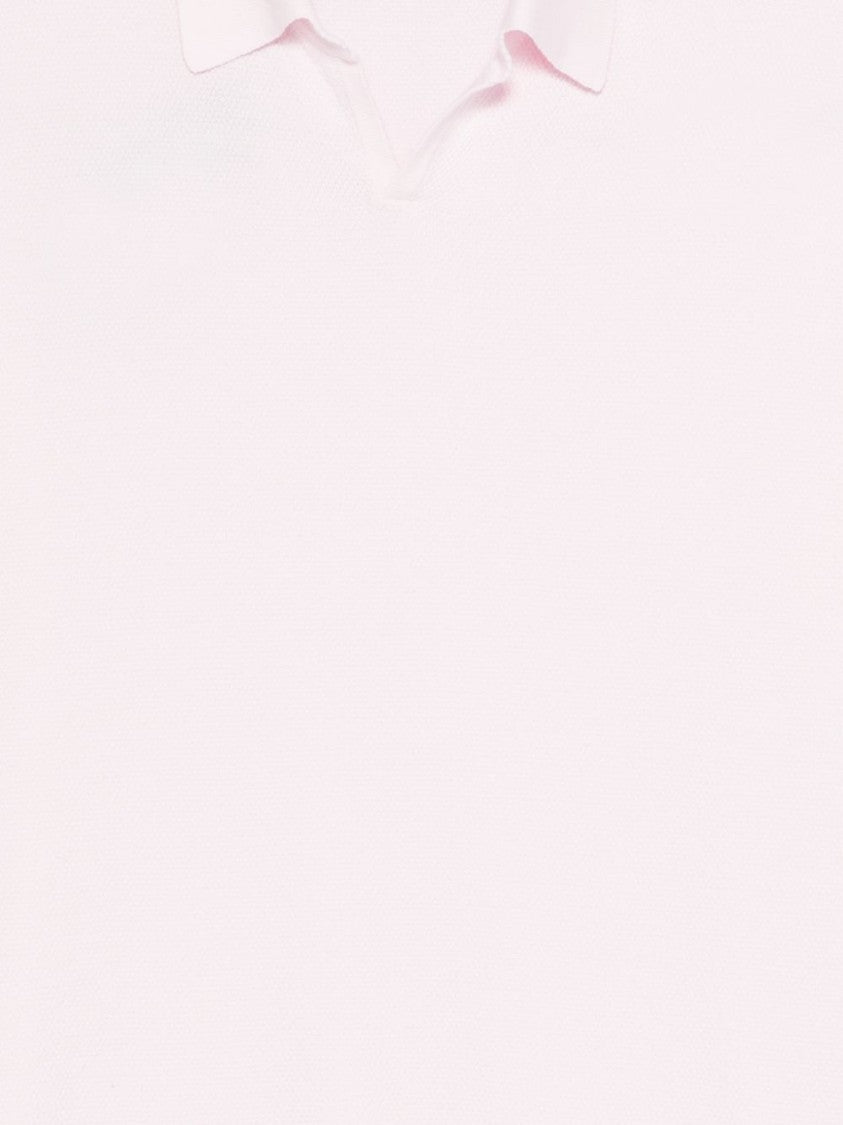 Boglioli Light Pink Cotton Ribbed Polo Shirt