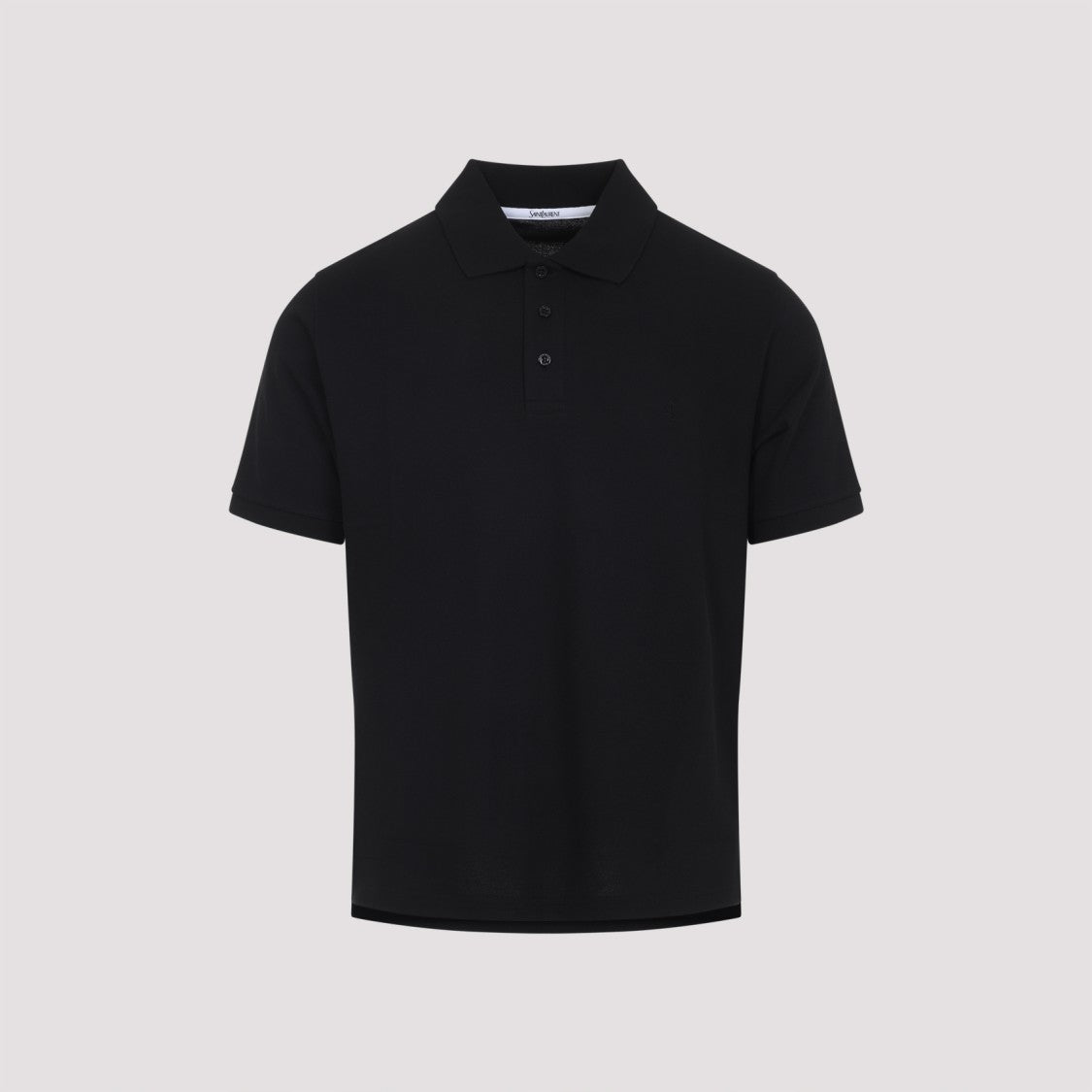 Saint Laurent Black Cotton Polo