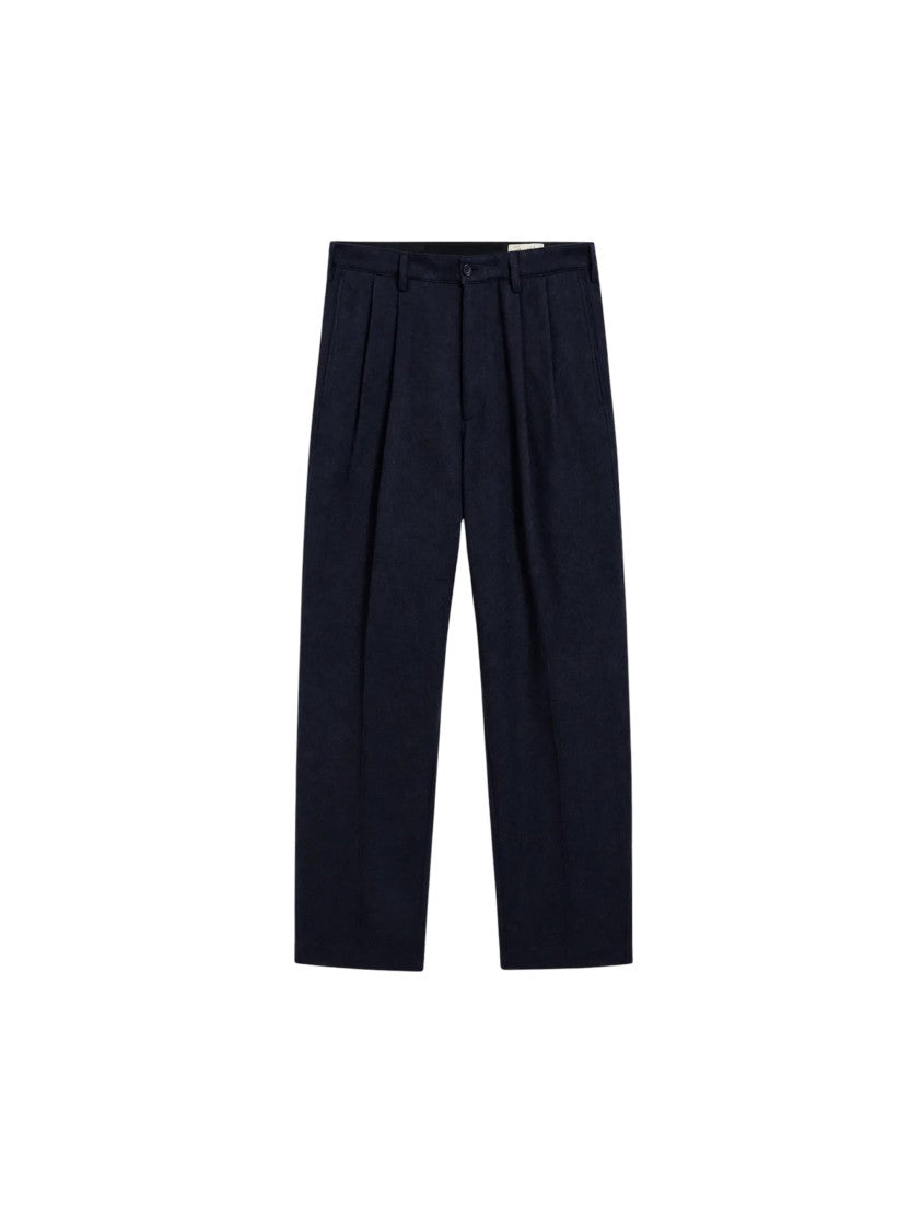 Pence Santos Midnight Blue Wool Flannel Chinos