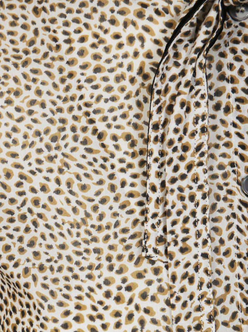 Forte Forte Voile Blouse With Leopard Print And Black Piping