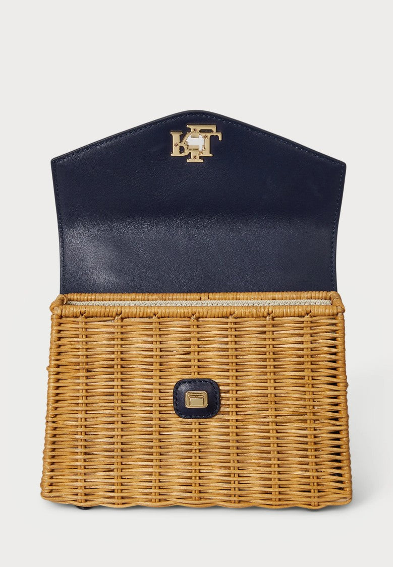 Lauren Ralph Lauren Natural Farrah Small Rattan Satchel Bag