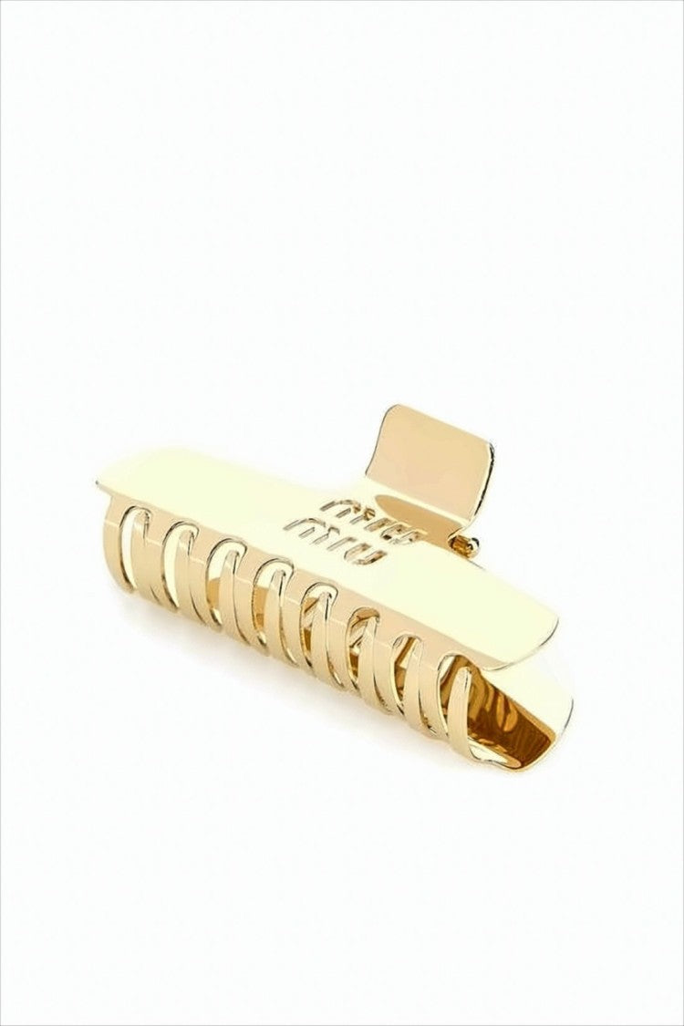 Miu Miu Polished Yellow Brass Hair Accessory