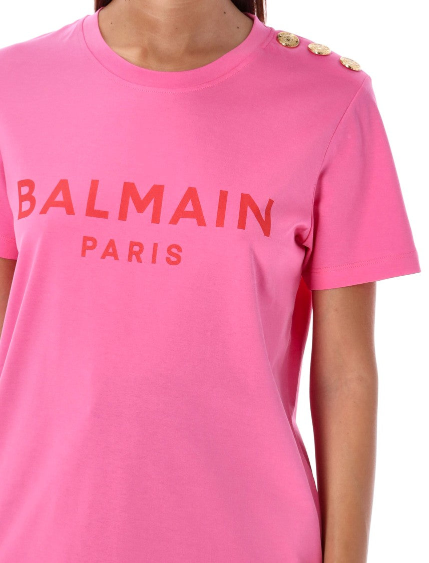 Balmain Flocked Paris T-Shirt