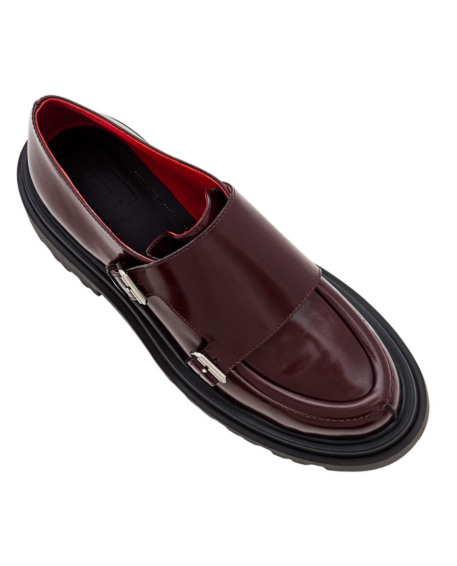 Plan C Buckled Leather Loafers With Chunky Rubber Sole