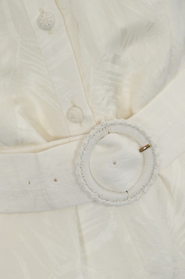 Twin-Set Sleeveless White Jumpsuit With Halter Neckline