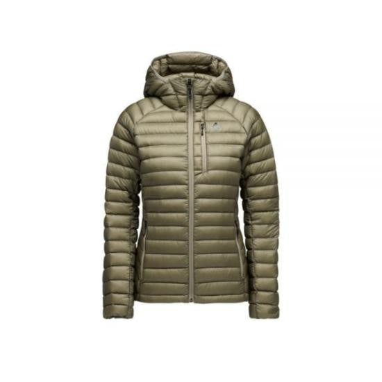 Black Diamond Quilted Down Coat With Hood And Fitted Silhouette
