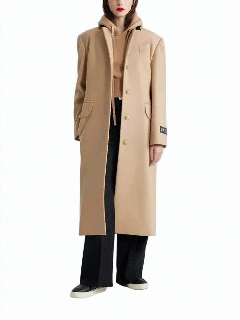 Patou Tailored Long Coat With Classic Collar