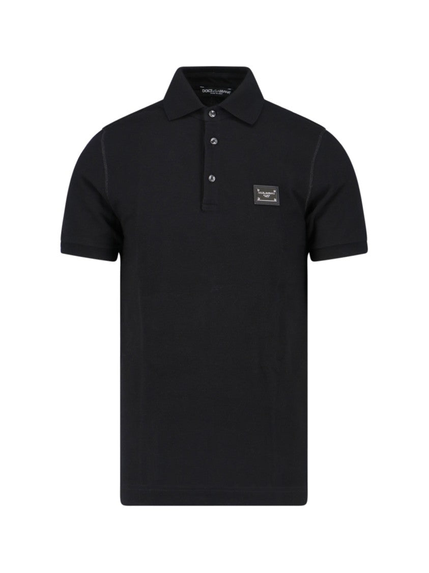 Dolce & Gabbana Logo Polo Shirt – Black