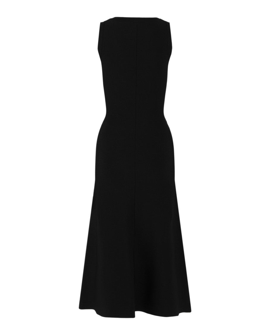 Ferragamo Fitted Sleeveless Midi Dress With Flared Skirt
