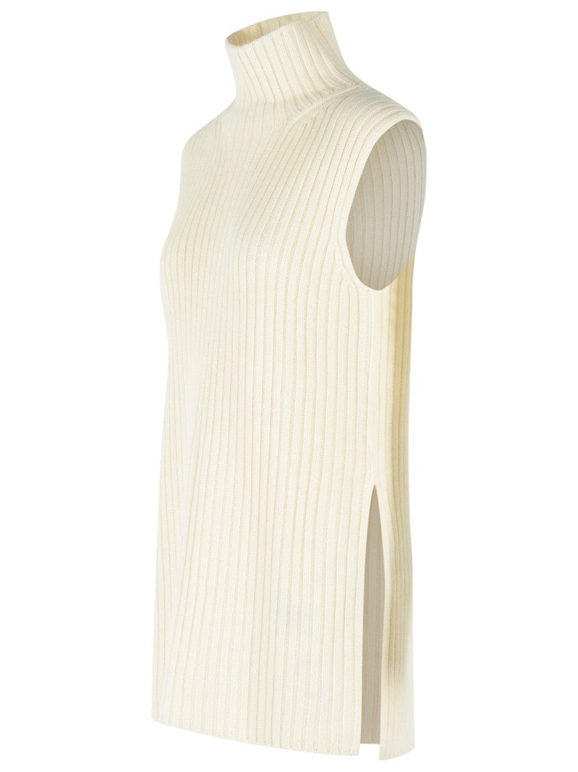 Loulou De Saison Ivory Becca High-Neck Cashmere Vest