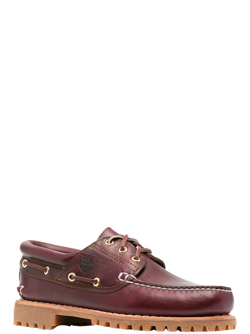 Timberland Burgundy Timberland 3-Eye Lug Leather Boat Shoe