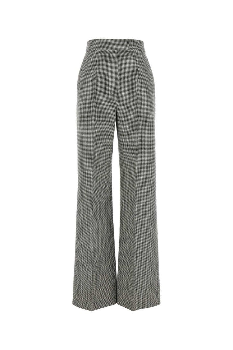 Alexander Mcqueen Embroidered Wool Wide-Leg Pant