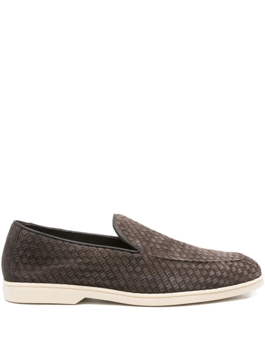 Doucal's Woven Suede Loafers