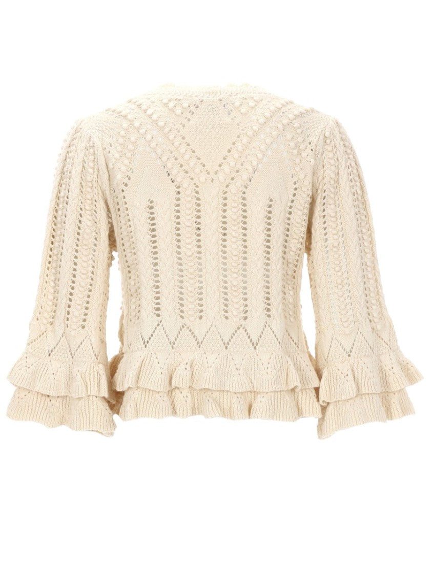 Isabel Marant Étoile Norma Cropped Openwork Knit Top