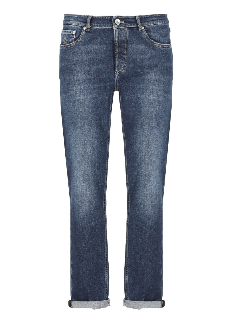 Brunello Cucinelli Blue Cotton Jeans