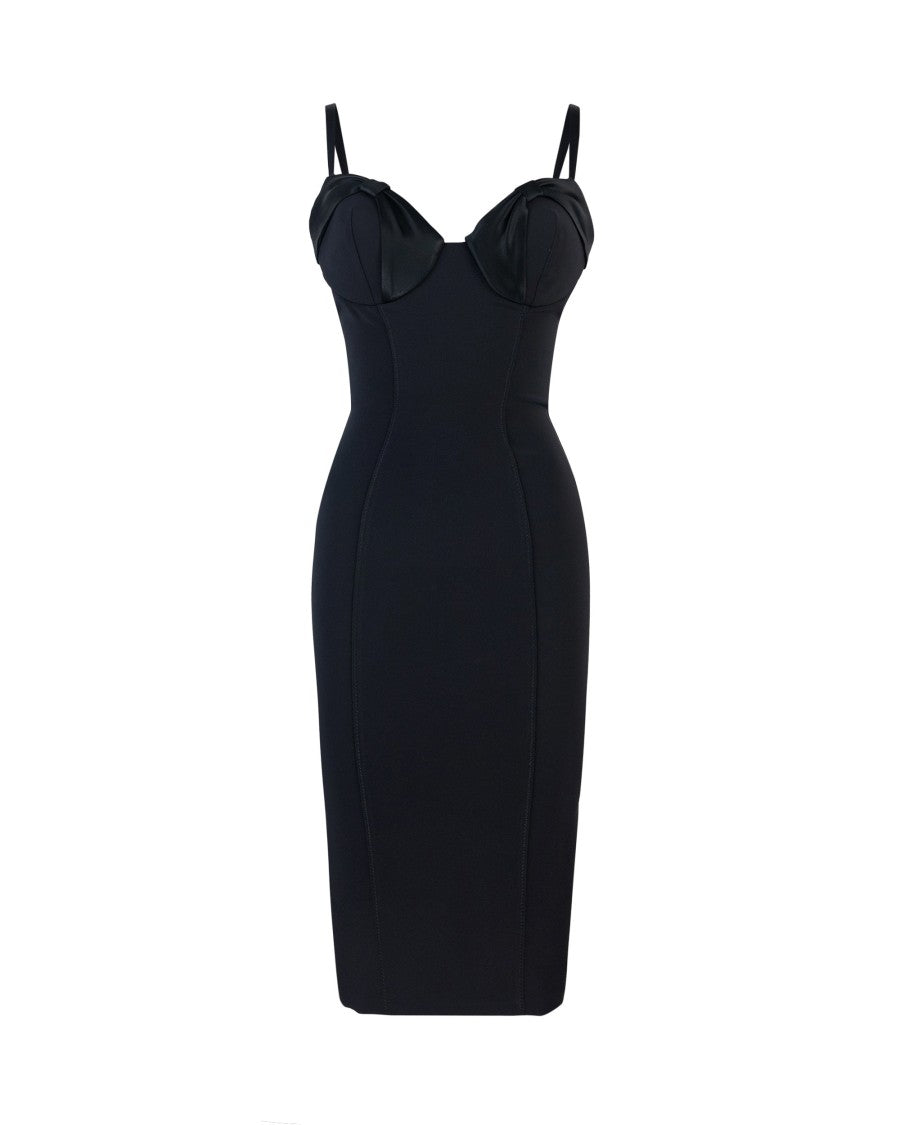 Elisabetta Franchi Slim-Fit Midi Dress With Satin Bow Details