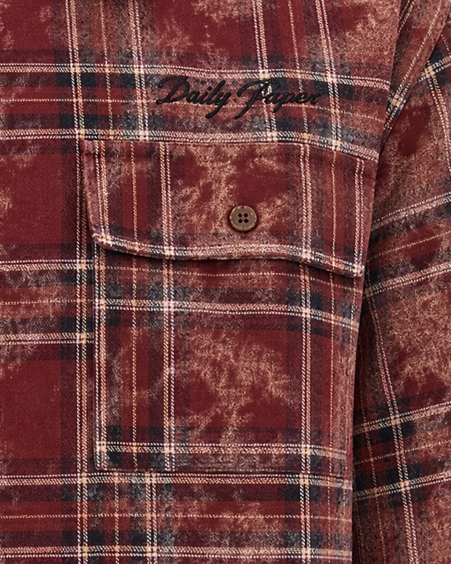 Daily Paper Madder Brown Checked Washed Flannel Shirt