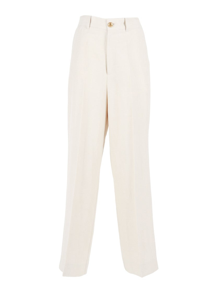 P.A.R.O.S.H. High Waisted Buttoned Pocket Straight-Leg Pants