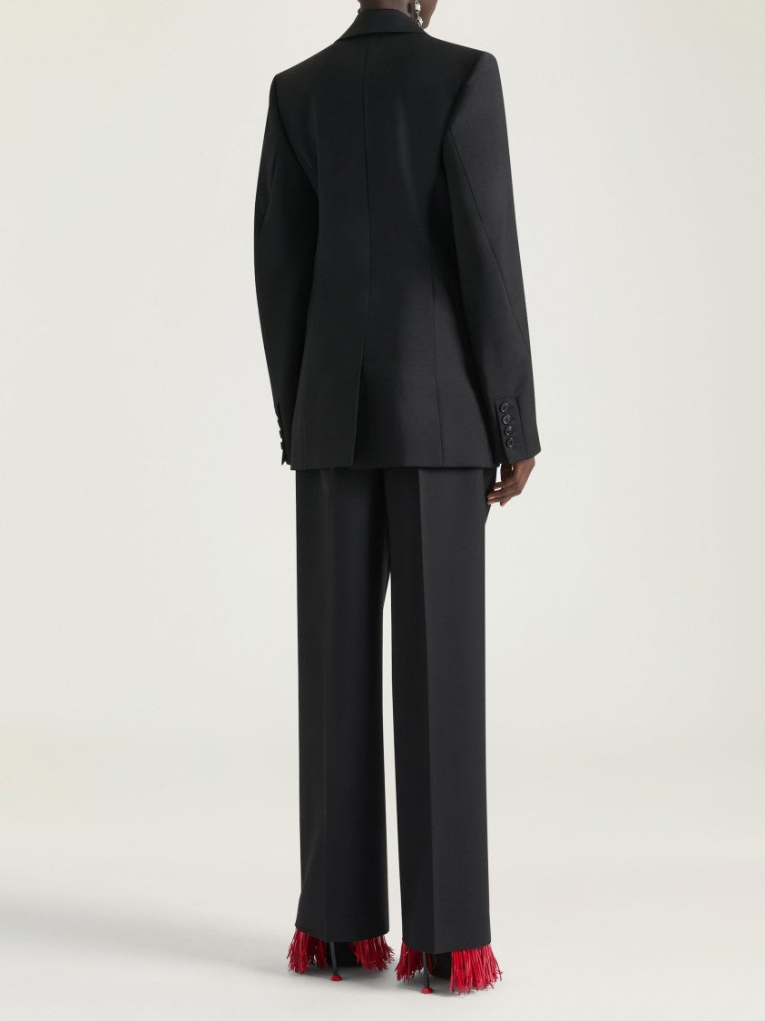 Givenchy Tailored Double-Breasted Sharp Lapel Wool Jacket