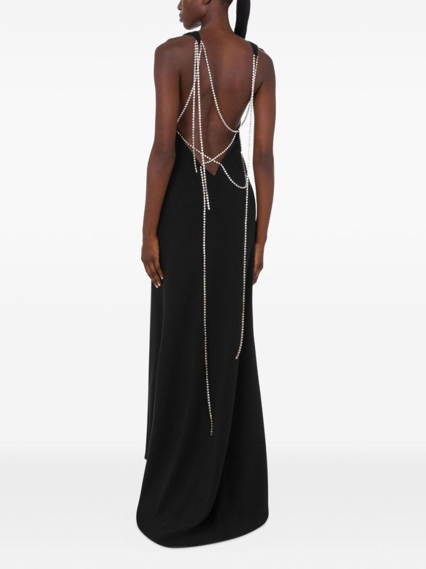 Moschino Black Silk And Nylon Slip Dress