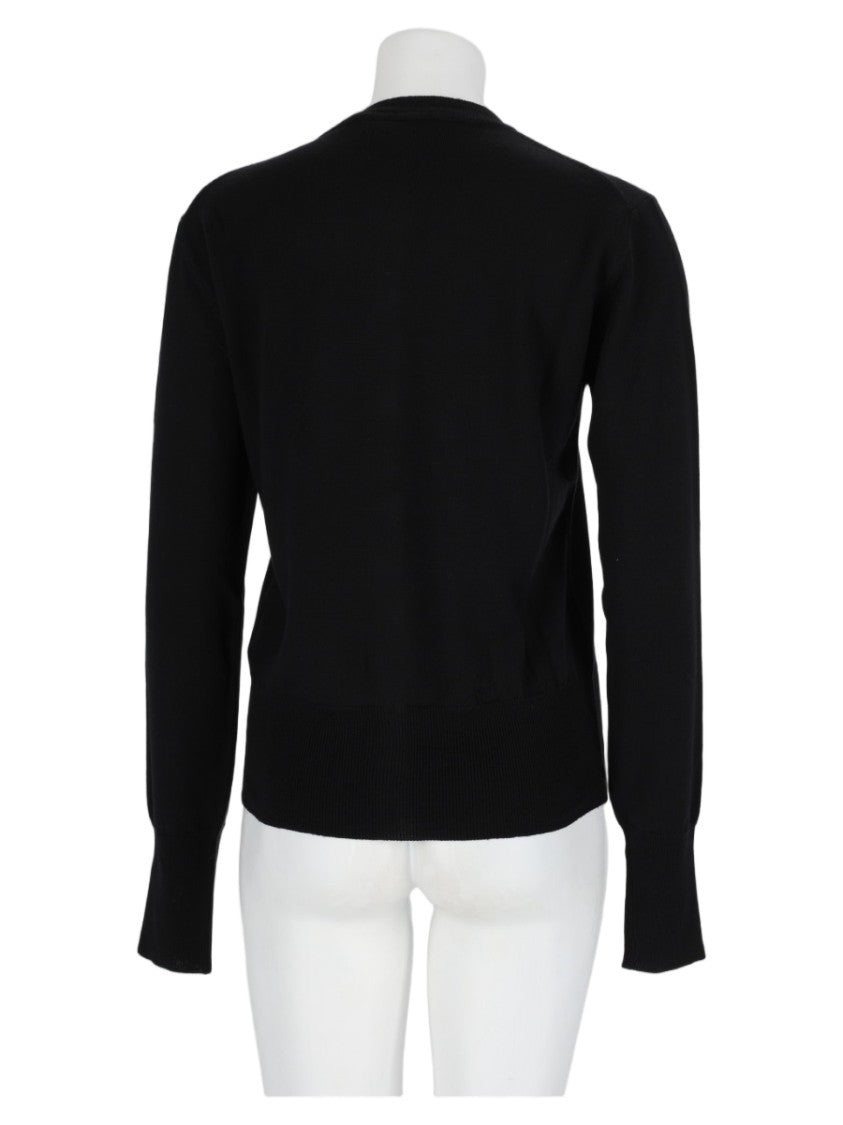 Vivienne Westwood Black Embroidered Ribbed Wool Cardigan