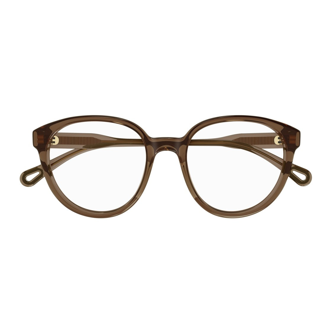 Chloé Ch0127o Translucent Brown Bio Acetate Rounded Eyeglasses