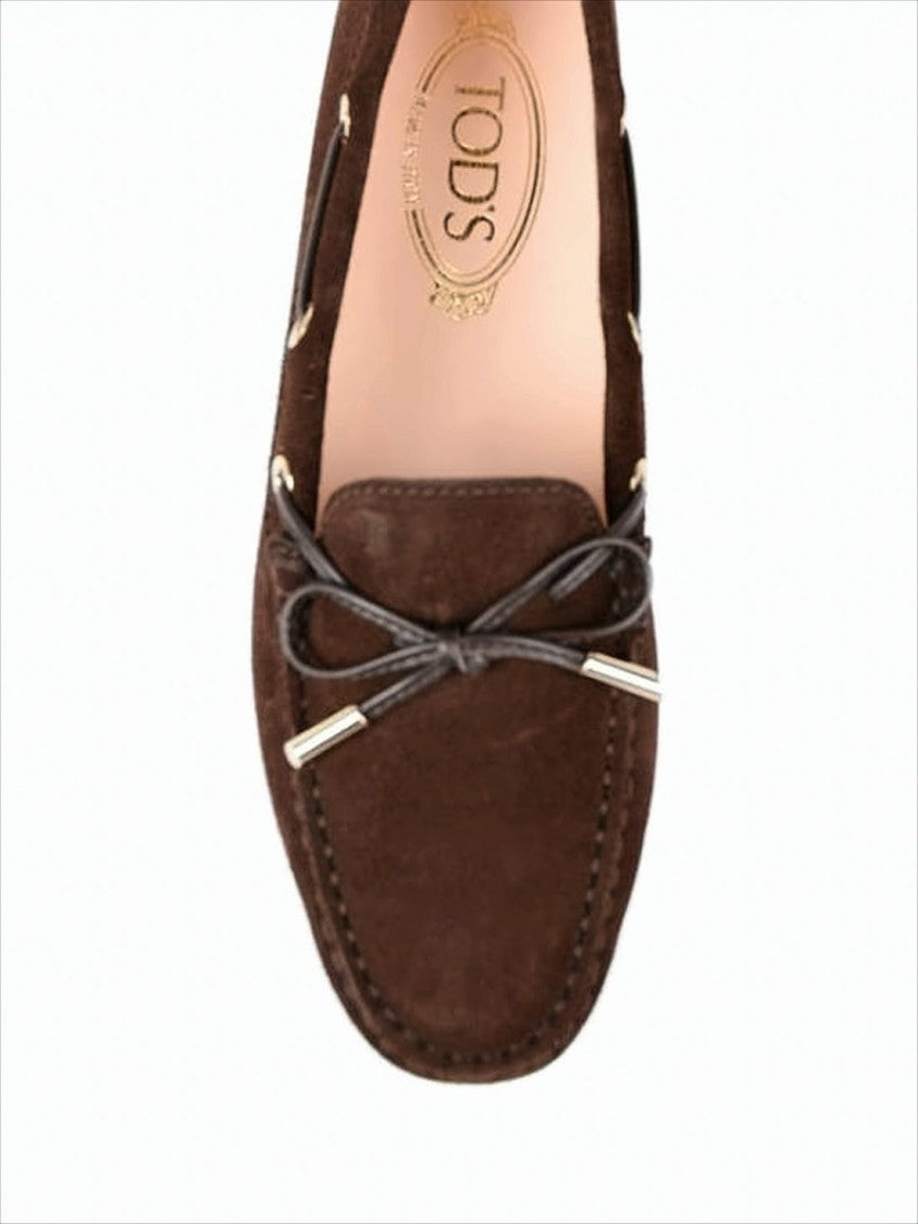 Tod's Suede Loafers With Decorative Bow