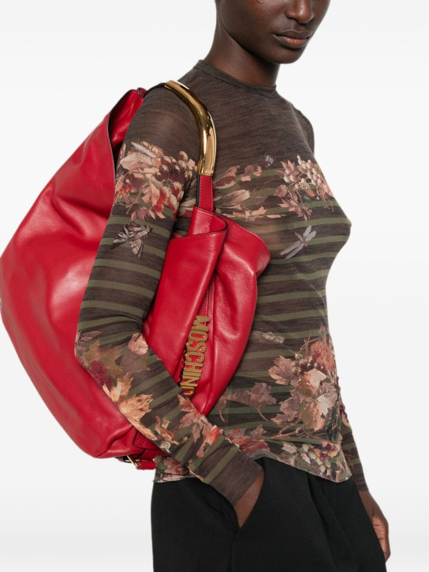 Moschino Slouchy Leather Handbag - Red