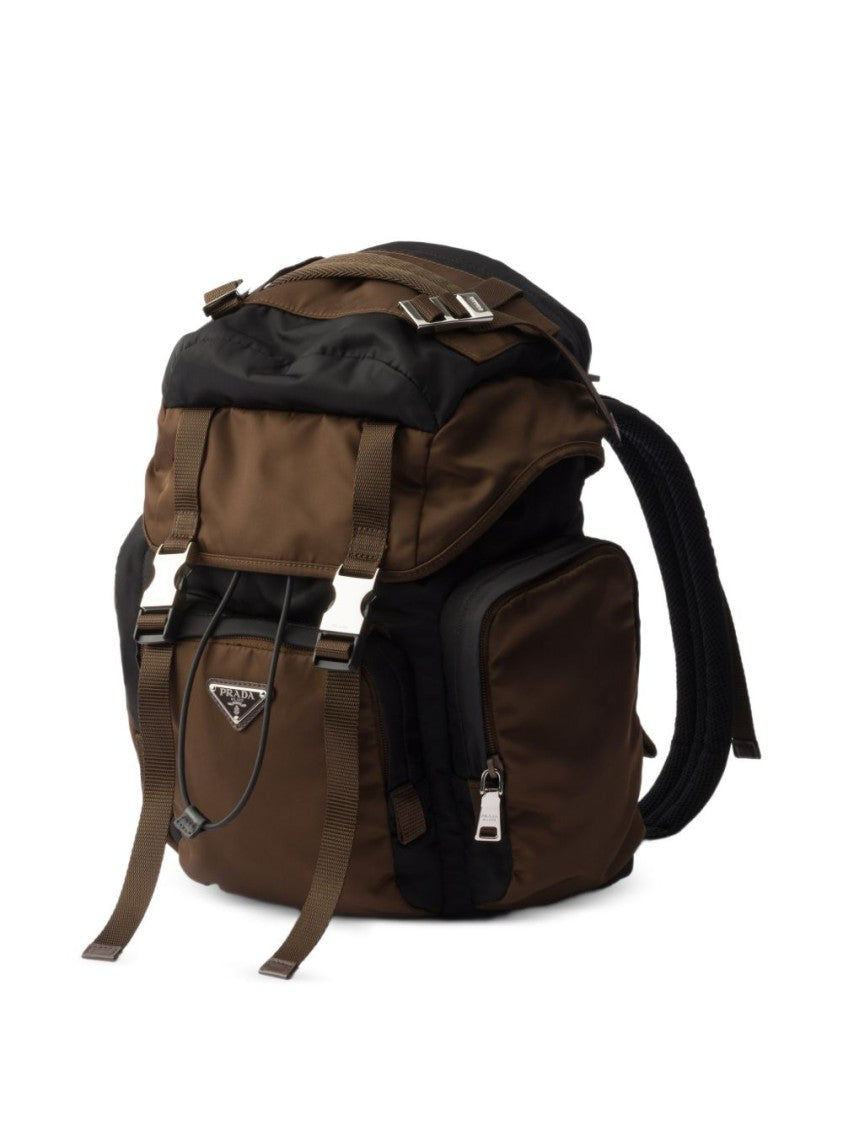 Prada Black Re-Nylon Leather Multiple Pockets Backpack