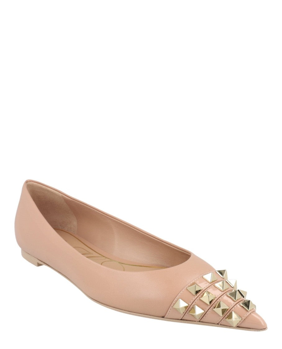 Valentino Rockstud Alcove Leather Ballet Flats