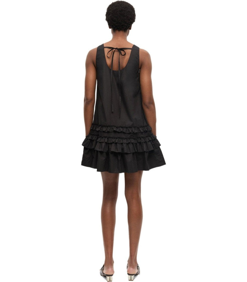 Ganni Black Ruffled Dress